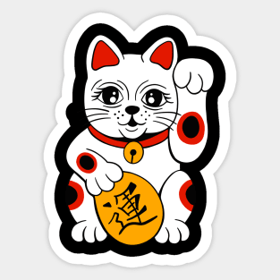 Maneki Neko Japanese Lucky Cat Sticker